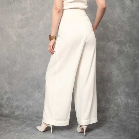 Flared Ivory Trousers