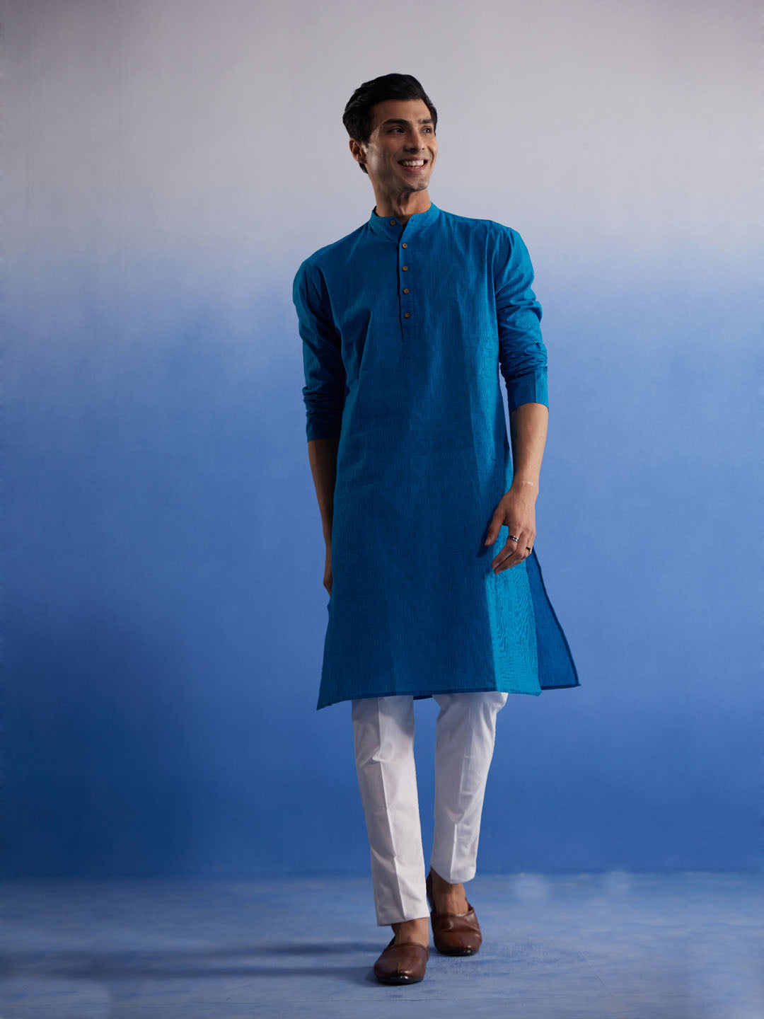 Men's Aqua Pure Cotton Kurta