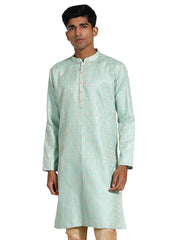 Men's Green Silk Blend Kurta