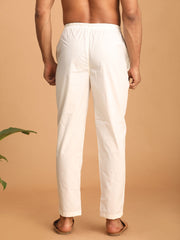 Men's Cream Cotton Pant Style Pyjama