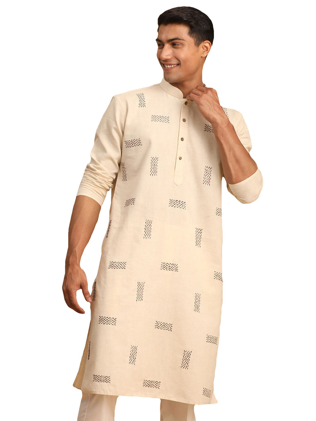 Men's Cream Cotton Kurta