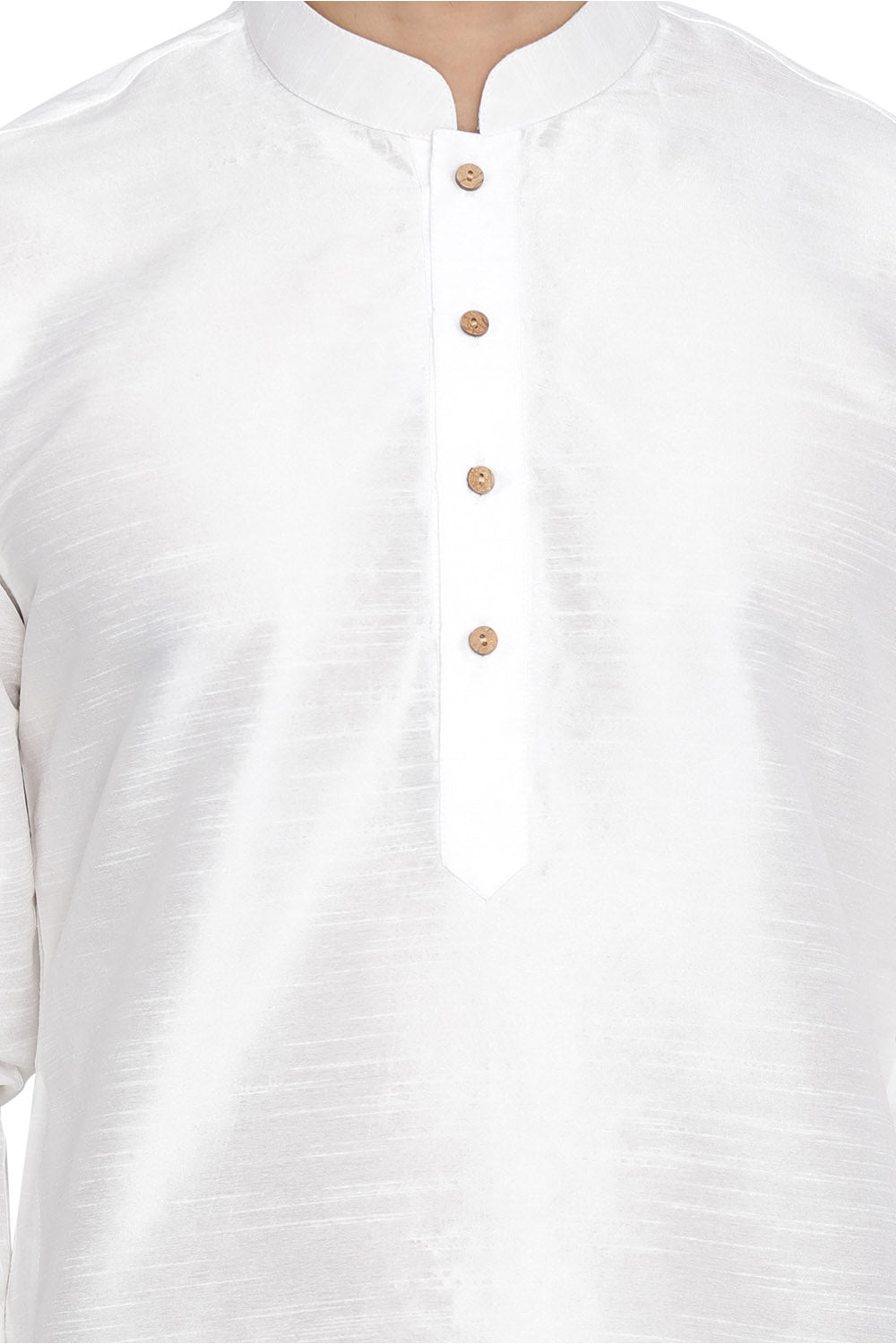 Men's White Silk Blend Kurta