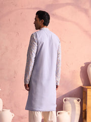 Men's Pastel Blue Georgette Kurta