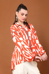 Aya Abstract Swirl Print Top