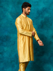 Men's Mustard Viscose Kurta