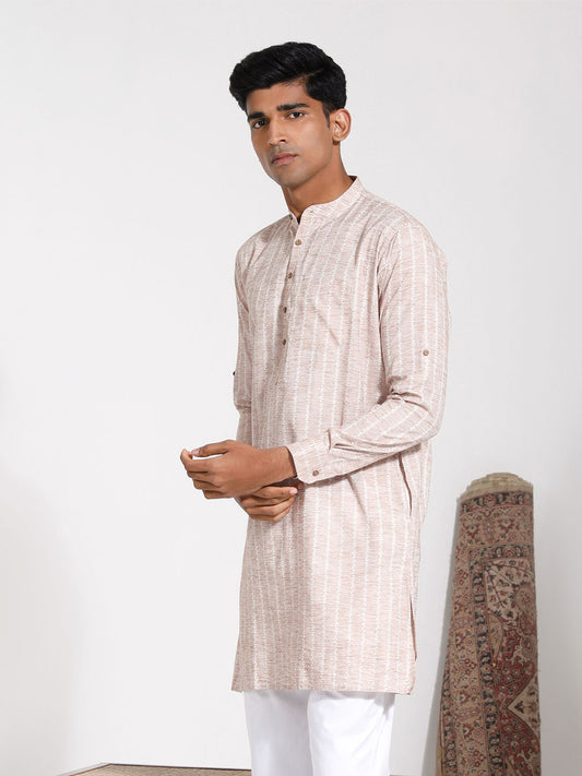 Men's Beige Cotton Kurta