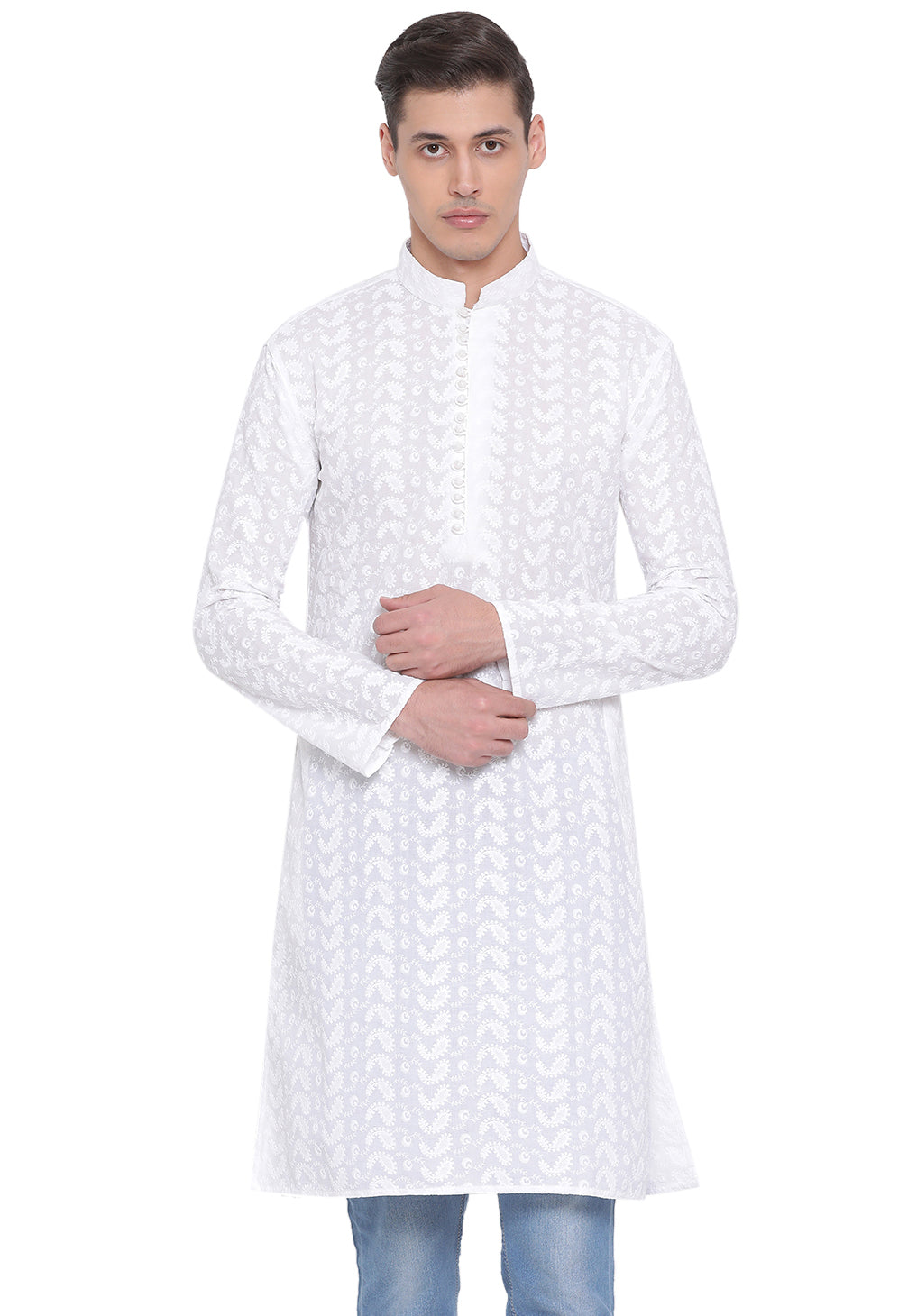 Men's White Pure Cotton Kurta