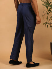 Men's Navy Blue Viscose Pant Style Pyjama