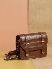 Women's The Croc Chainlink Shoulder Bag - Mocha Brown