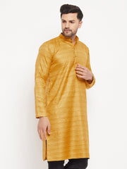 Men's Mustard Silk Blend Kurta