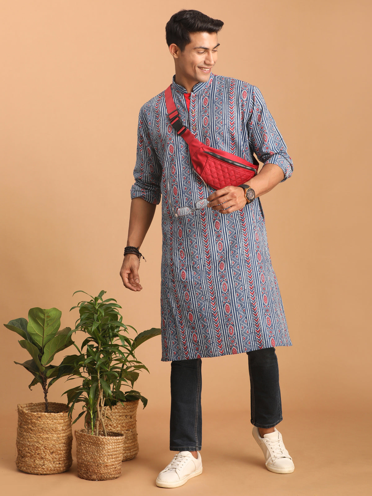 Men's Indigo Blue Cotton Kurta