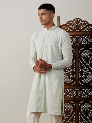 Men's Green Georgette Kurta