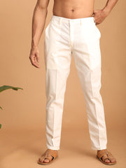 Men's Cream Cotton Pant Style Pyjama