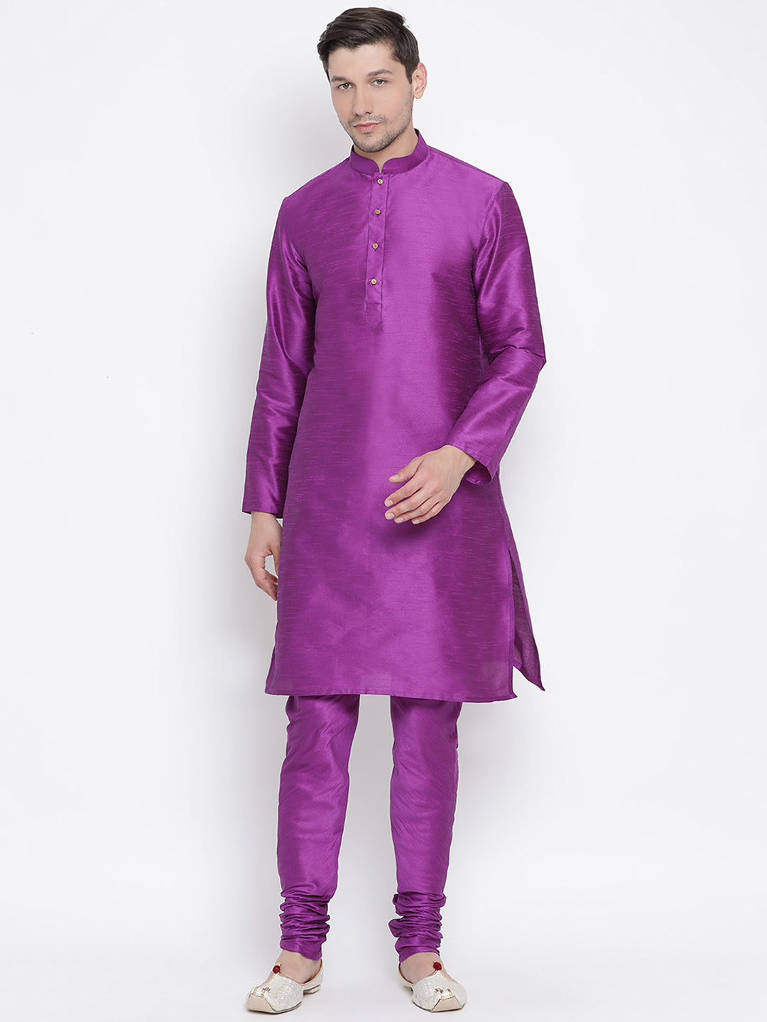 Men's Purple Silk Blend Pyjama