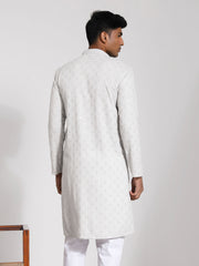 Men's Grey Rayon Kurta