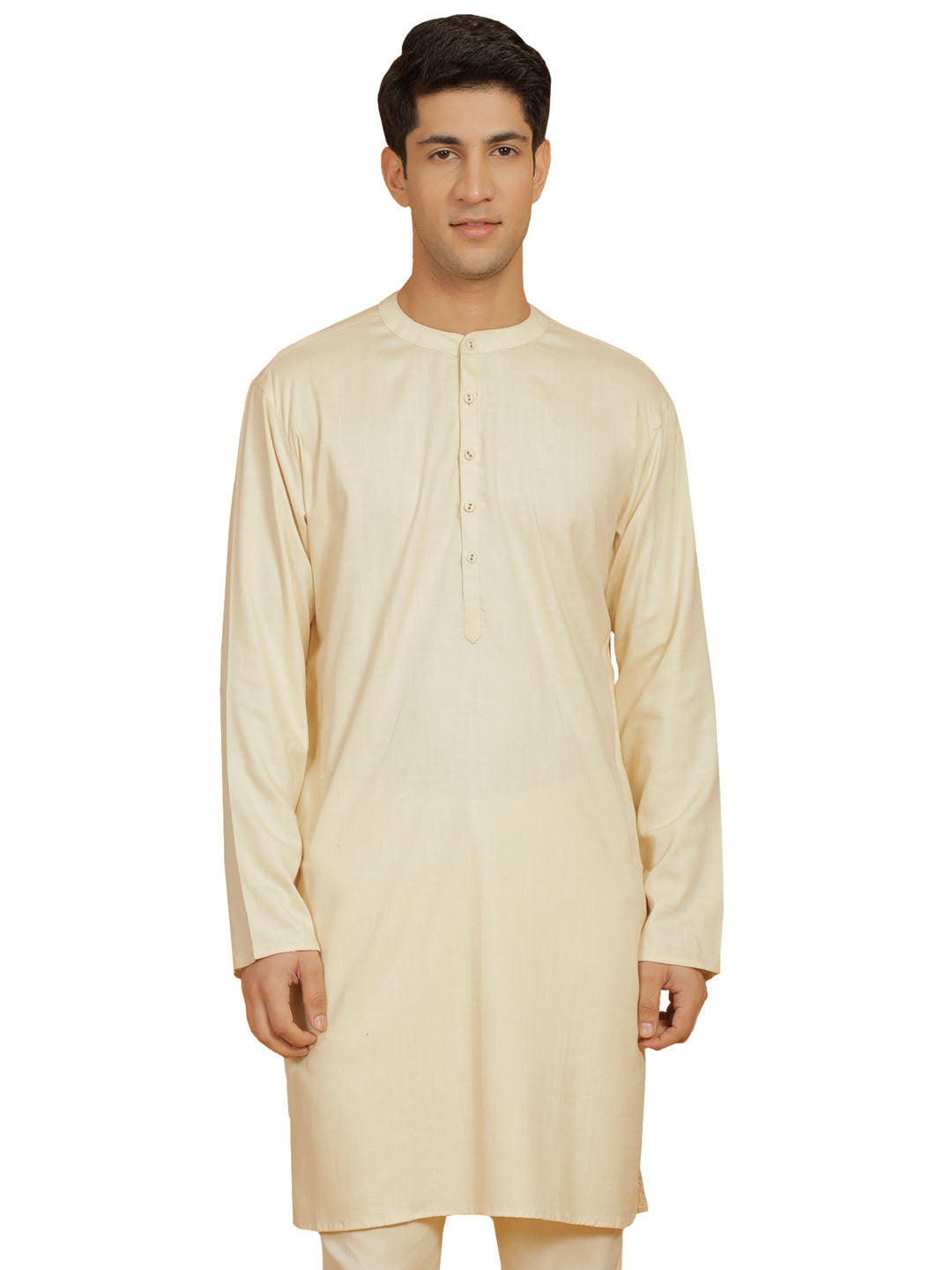 Men's Cream Linen Cotton Kurta