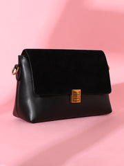 Women's The Velvet Block Shoulder Bag - Midnight Black