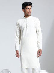 Men's Cream Crepe Kurta