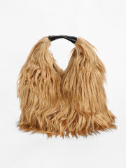 Women's The Fur Hobo Bag - Beige