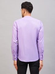 Men's Purple Cotton Blend Kurta