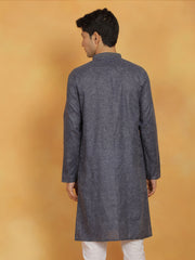 Men's Navy Blue Cotton Kurta