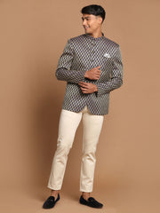 Men's Blue Banarasi Jacquard Jodhpuri