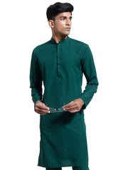 Men's Green Crepe Kurta