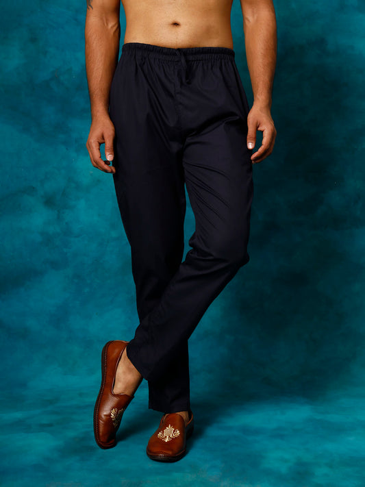 Men's Navy Blue Cotton Pant Style Pyjama