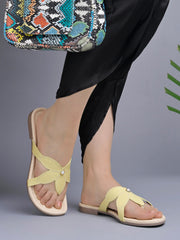 Shoetopia Stylish Casual Yellow Flats For Women & Girls