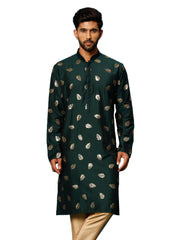 Men's Green Cotton Blend Kurta