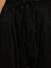 Men's Black Viscose Ethnic Combo Set