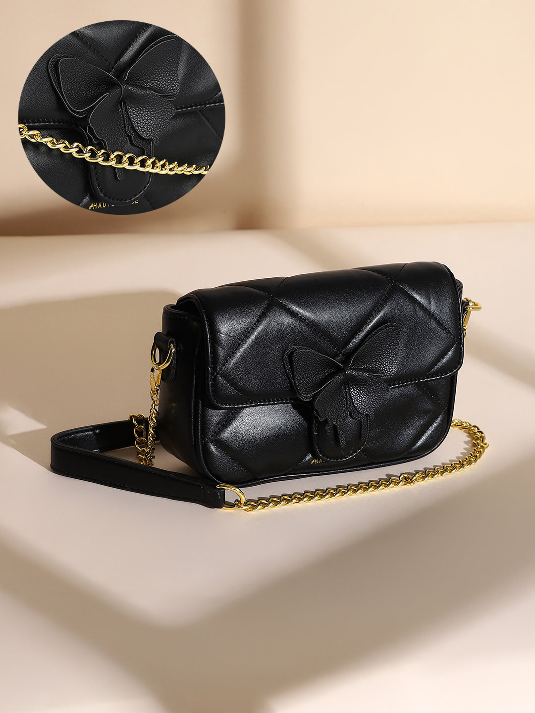 Women's The Quilted Butterfly Shoulder Bag - Midnight Black