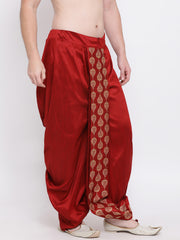 Men's Maroon Silk Blend Dhoti