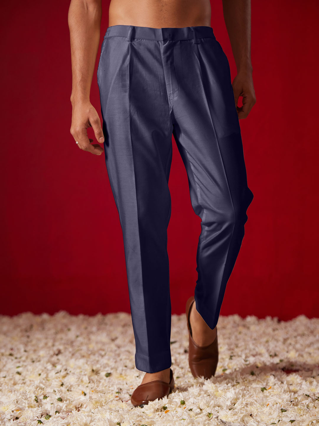 Men's Navy Blue Viscose Pant Style Pyjama