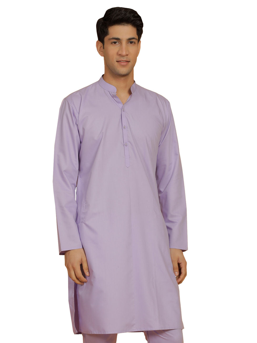 Men's Lavender Cotton Silk Kurta