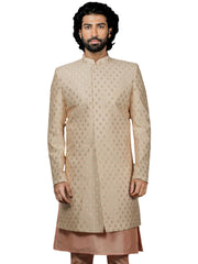 Men's Peach Silk Blend Sherwani Only Top