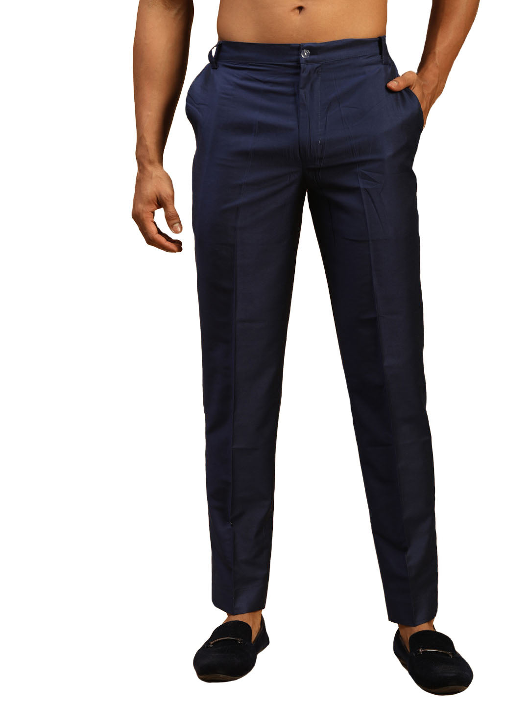 Men's Navy Blue Viscose Pant Style Pyjama