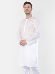 Men's White Cotton Addi Kurta