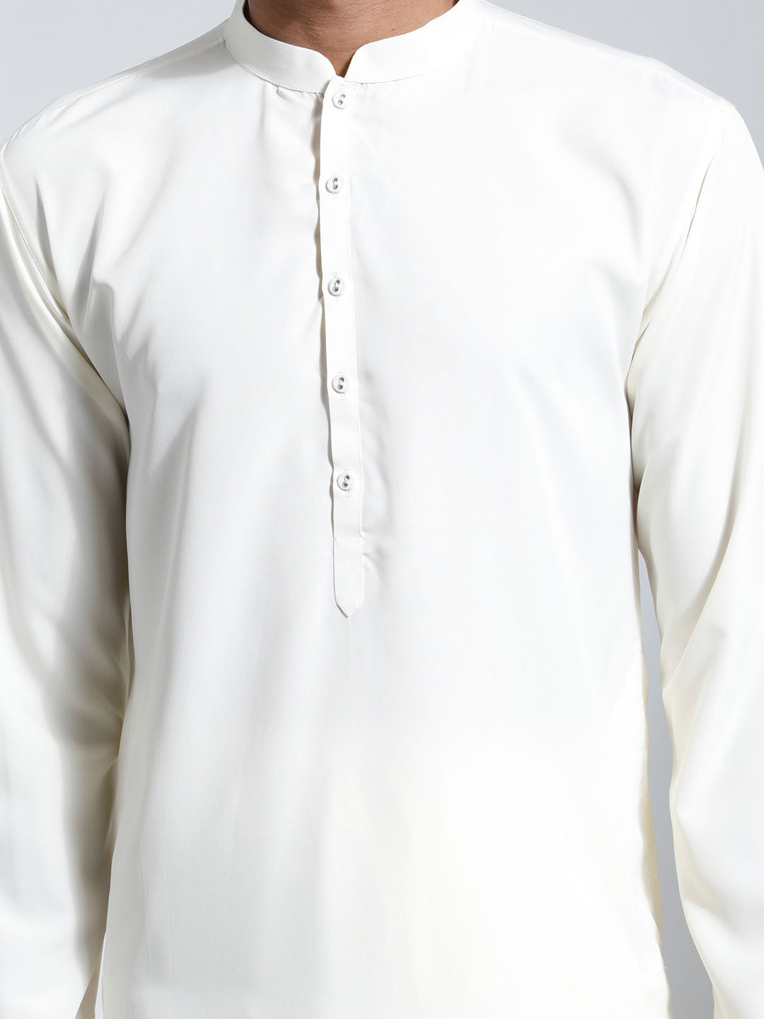 Men's Cream Crepe Kurta And Pyjama