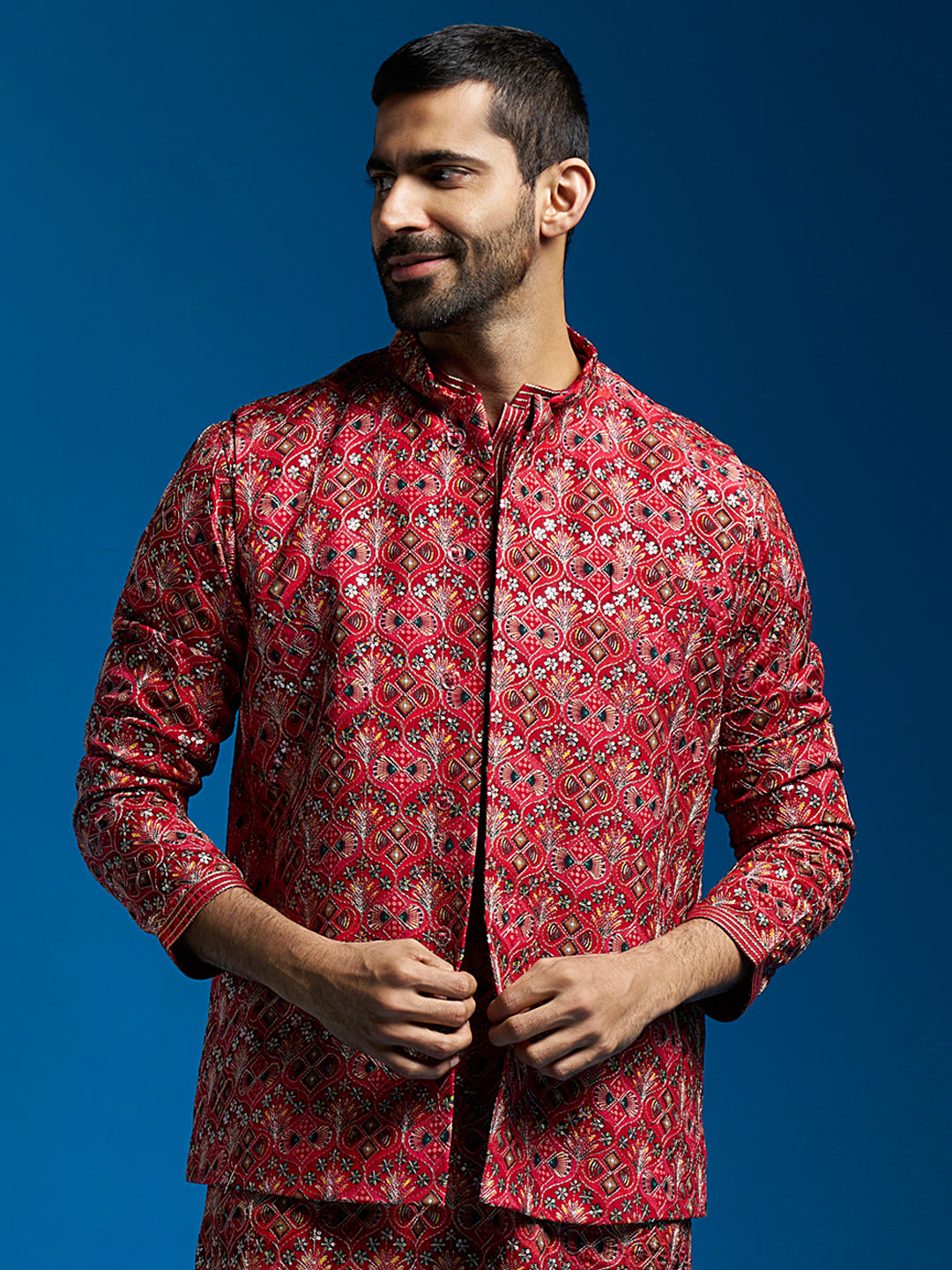 Men's Red - Nehru Jacket