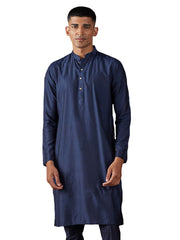 Men's Navy Blue Viscose Kurta