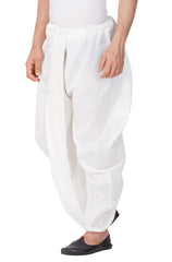 Men's White Silk Blend Dhoti