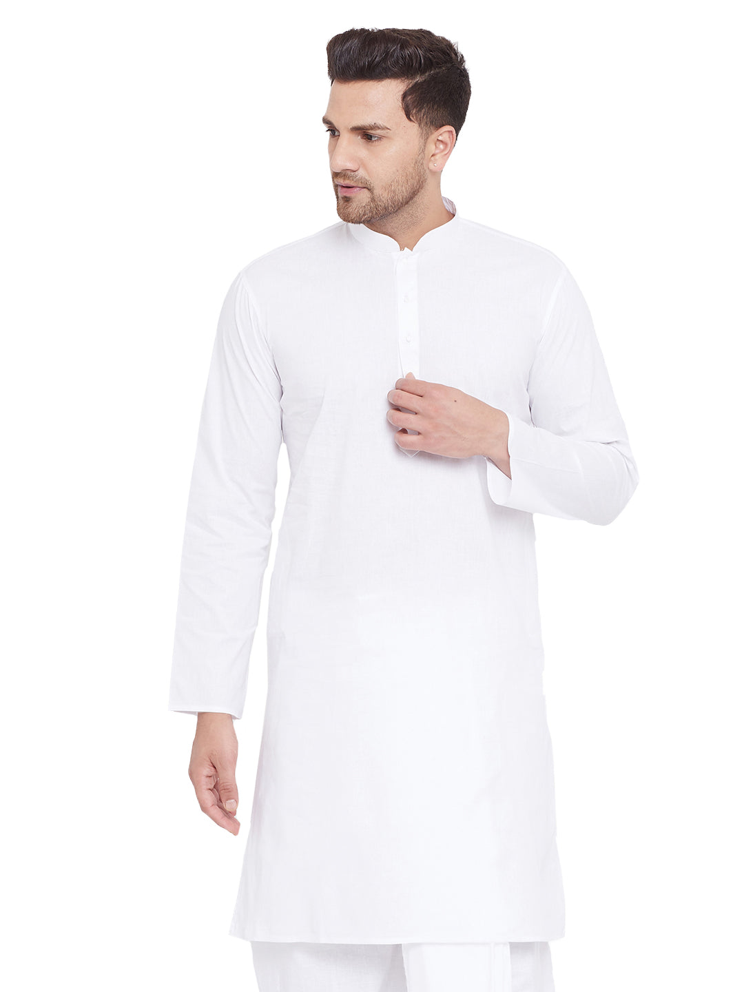 Men's White Cotton Kurta