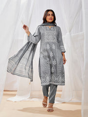 Women's Gray Kurta Set