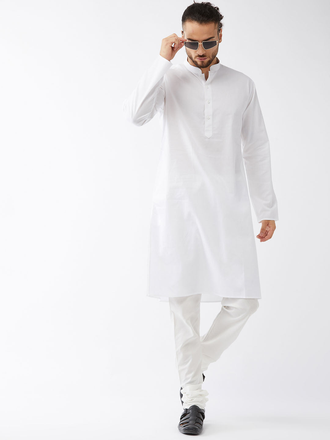 Men's White Cotton Blend Pyjama