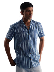 Men's Indigo Blue Cotton Shirt