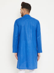 Men's Blue Cotton Kurta