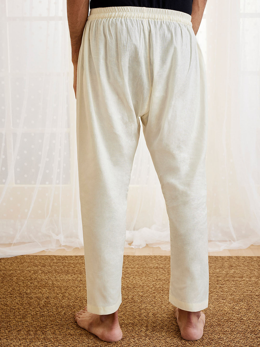 Men's White Cotton Pyjama