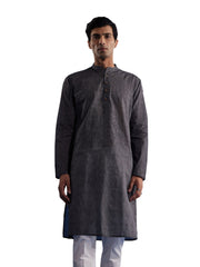 Men's Black Pure Cotton Kurta