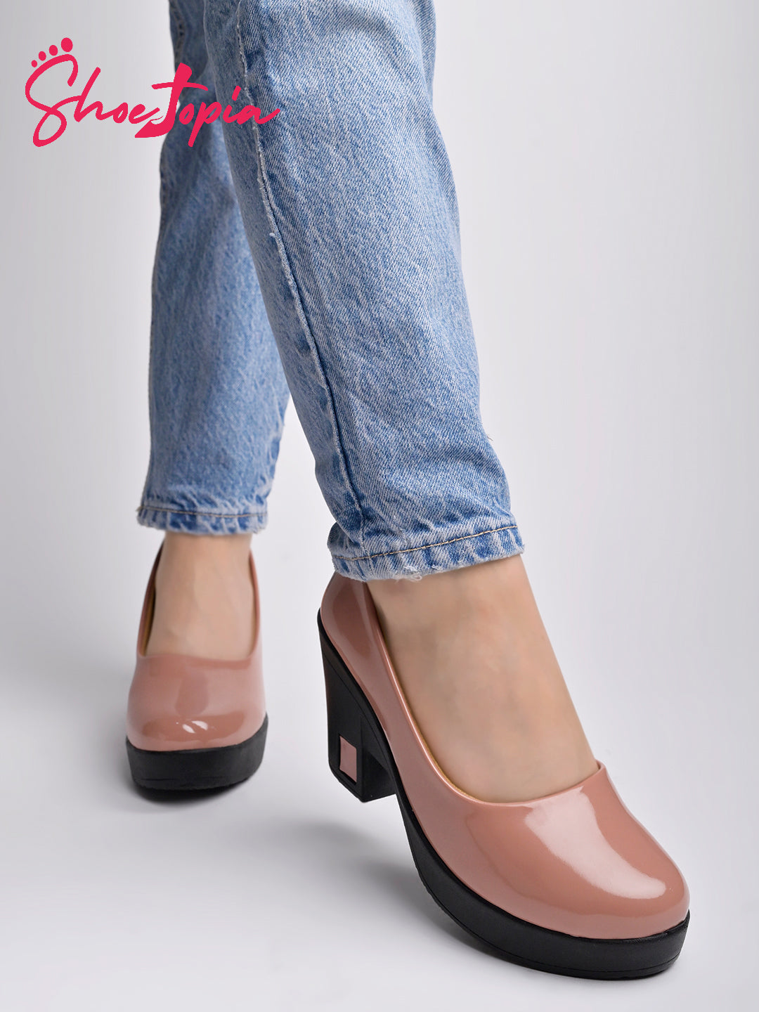 Shoetopia Solid Peach Pumps For Women & Girls